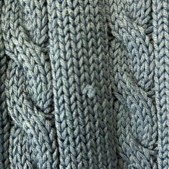 Deep Blue Cable Knit Crew Neck Sweater - Picture 2 of 2